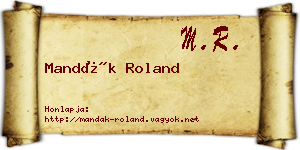 Mandák Roland névjegykártya