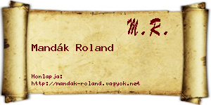 Mandák Roland névjegykártya